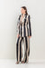Pant Suit Stripe Jacket Long Pant Set Taupe/Black
