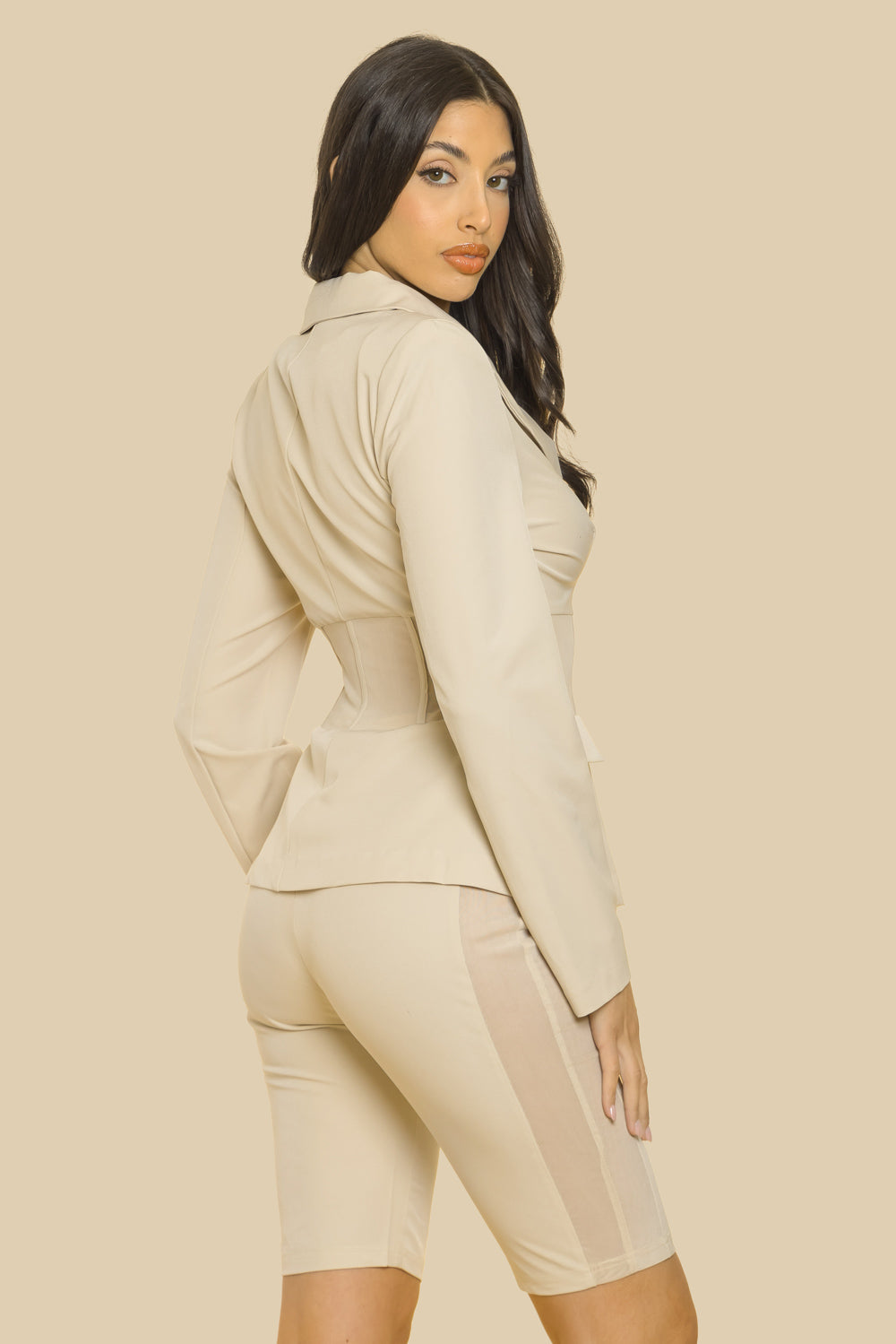 Biker Short Blazer 2 Piece Set