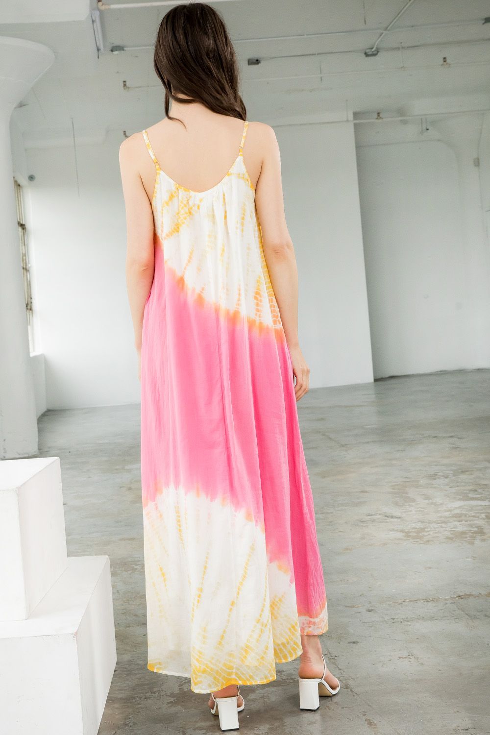 Spaghetti Strap Tie Dye Maxi Dress