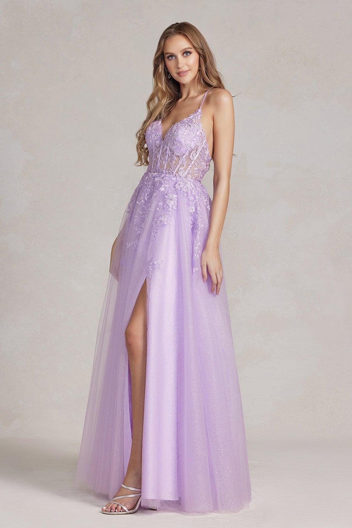 Lilac Nox Anabel T1081 Long Sexy A Line Prom Dress