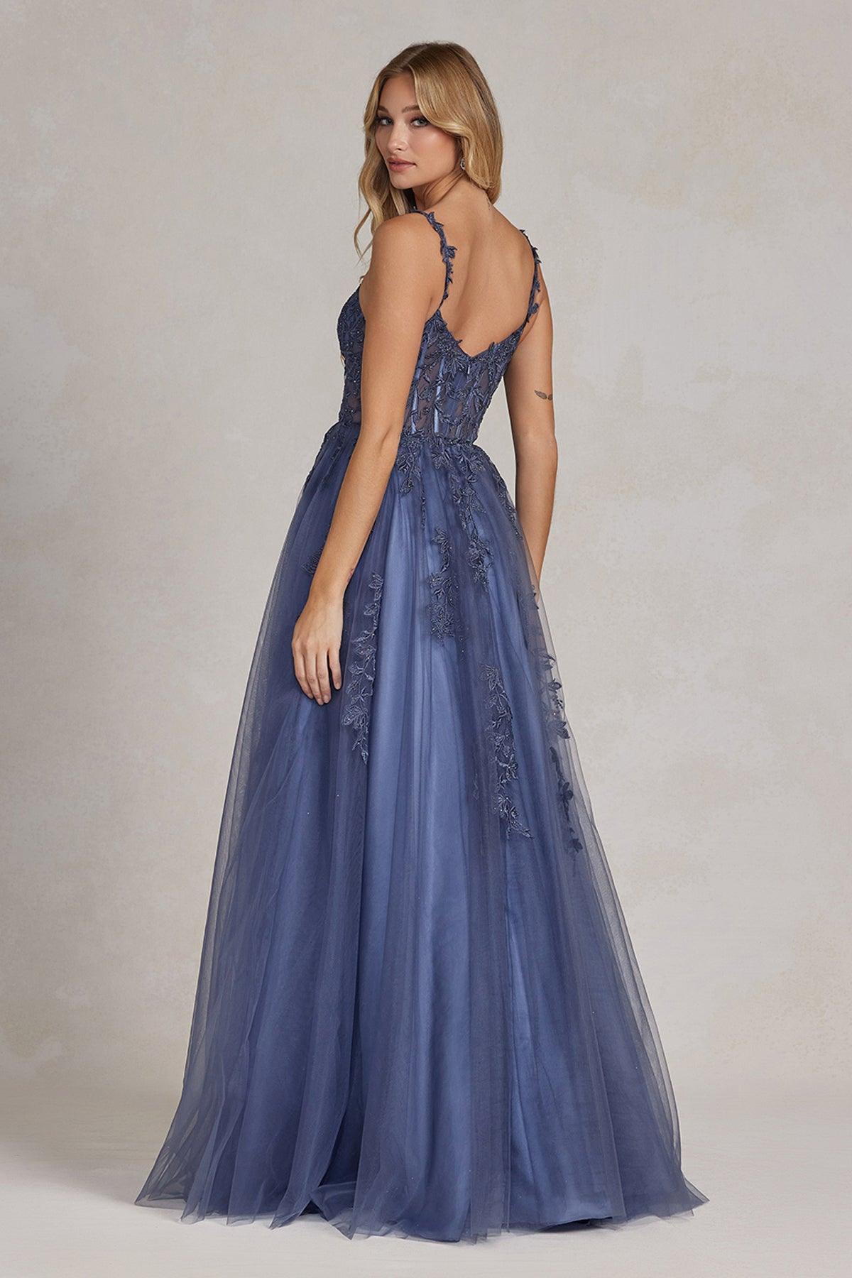 Nox Anabel T1082 Long Sexy A Line Prom Ball Gown Steel Gray