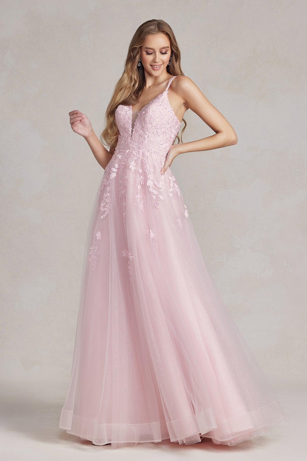 Nox Anabel T1136 Prom Long Spaghetti Strap Formal Gown Periwinkle