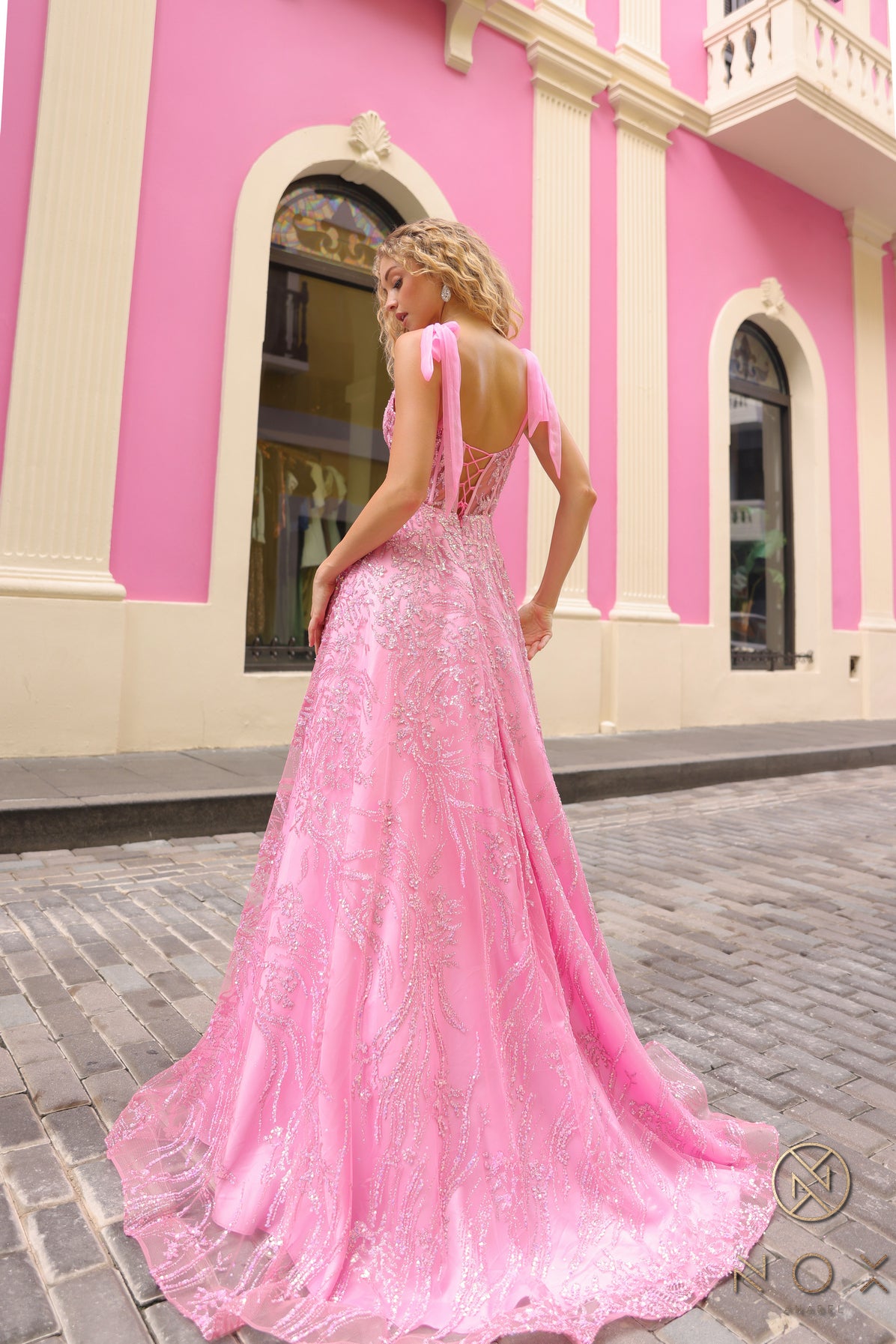 Nox Anabel T1336 Long Ball Gown Sequin Prom Dress