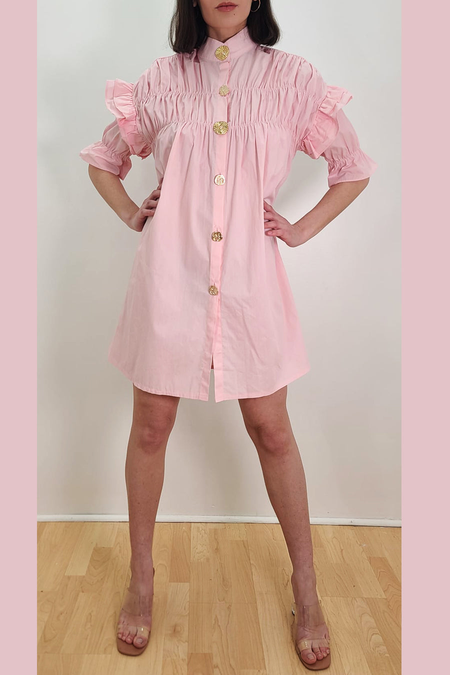 nancy yang ruffled sheer sleeve dress Nancy Yang | Dresses | Nancy Yang Airy Sheer Short Sleeve Dress