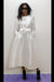 Formal Dresses Long Sleeve Wrap Belt Pockets Satin Midi Dress White