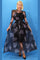 Formal Dresses Long Sleeve Chiffon Inner Camisole Wrap Belt Dress  Black