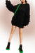 Cocktail Dresses Long Sleeve Ruffles Short Dress Black