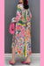 Cocktail Dresses Long Sleeve Multi Colored Button Down Pockets Dress Multi