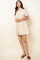 Cocktail Dresses Short Button Up Striped Collared Dress Beige