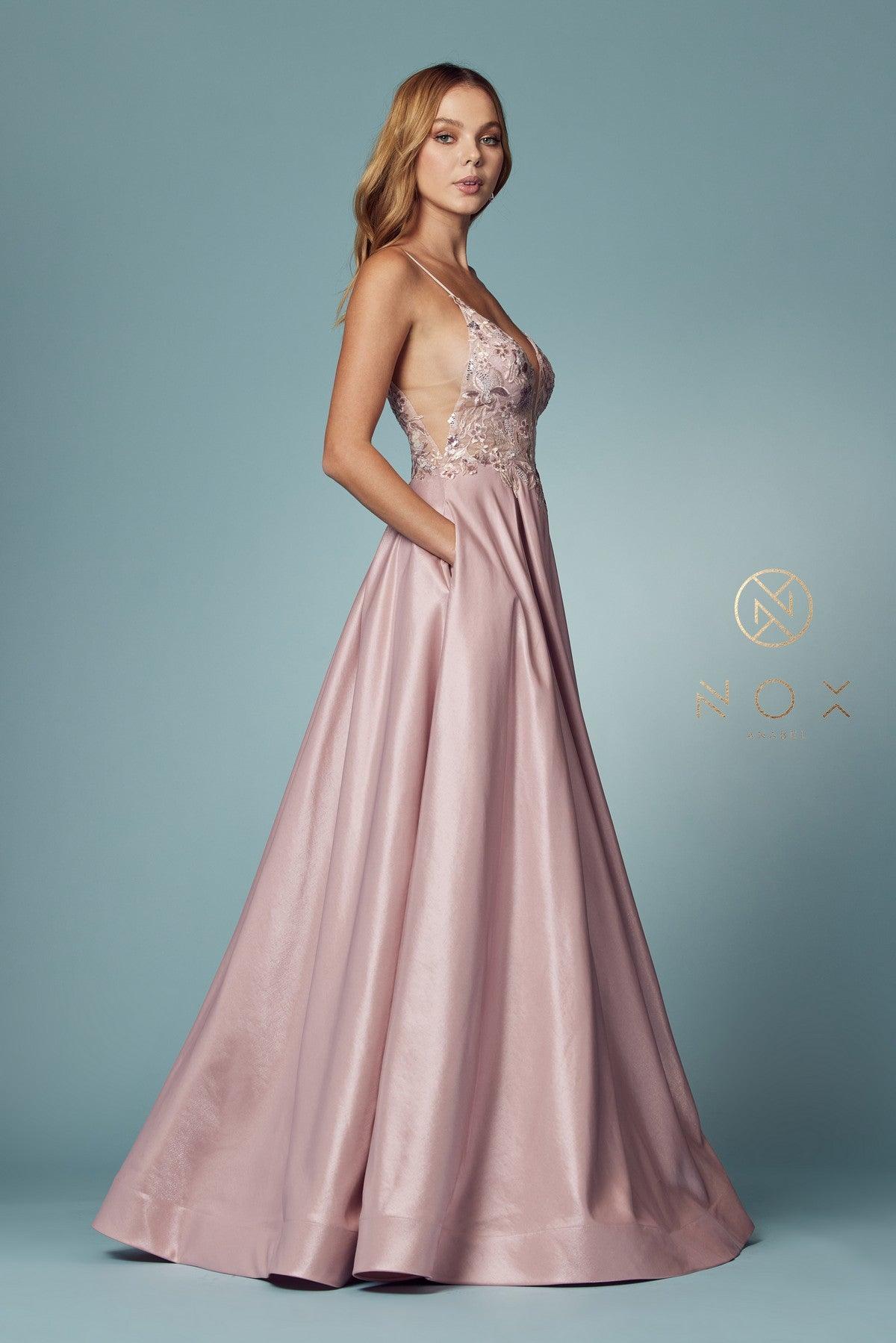 A-Line Sexy Long Prom Dress - The Dress Outlet