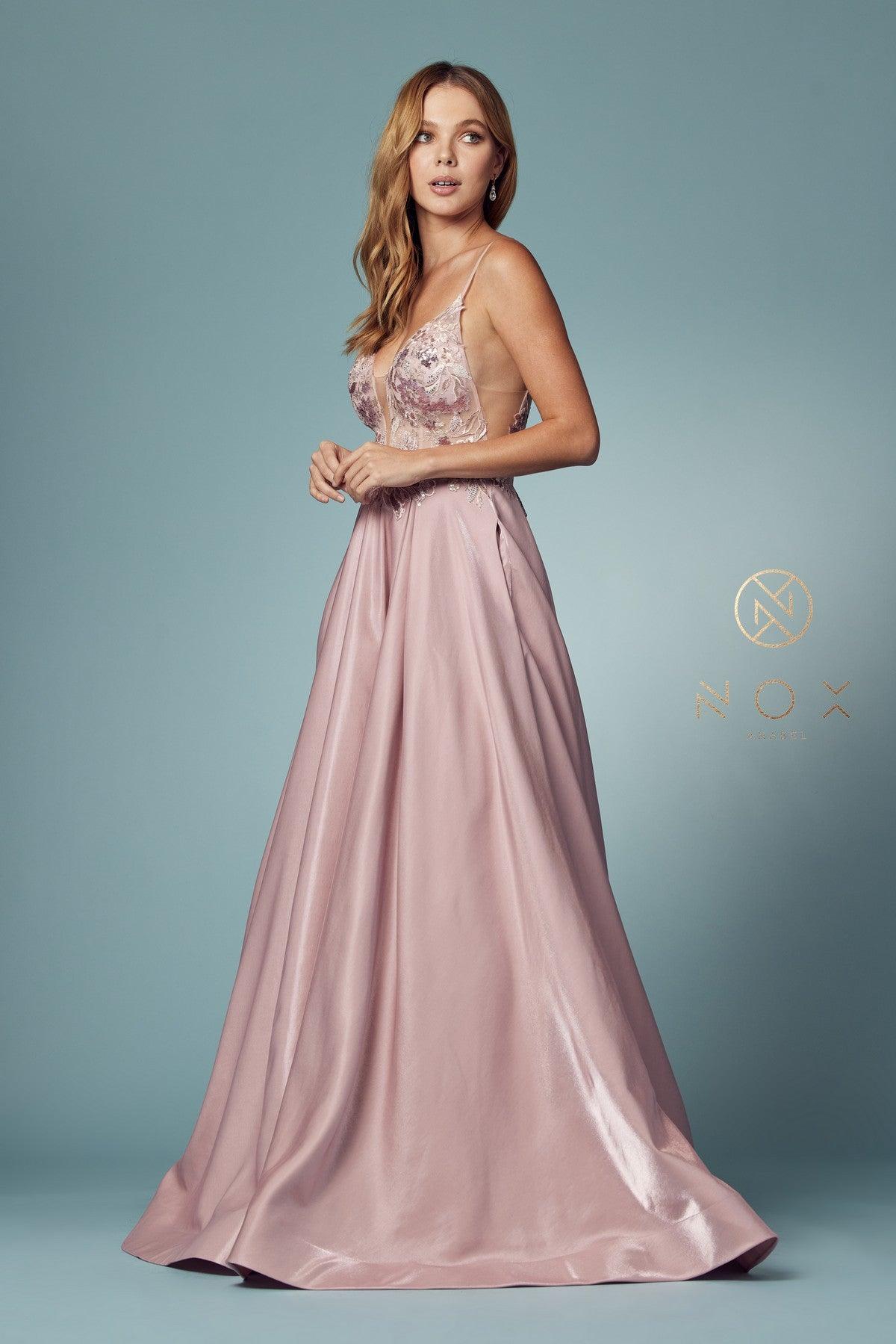 A-Line Sexy Long Prom Dress - The Dress Outlet