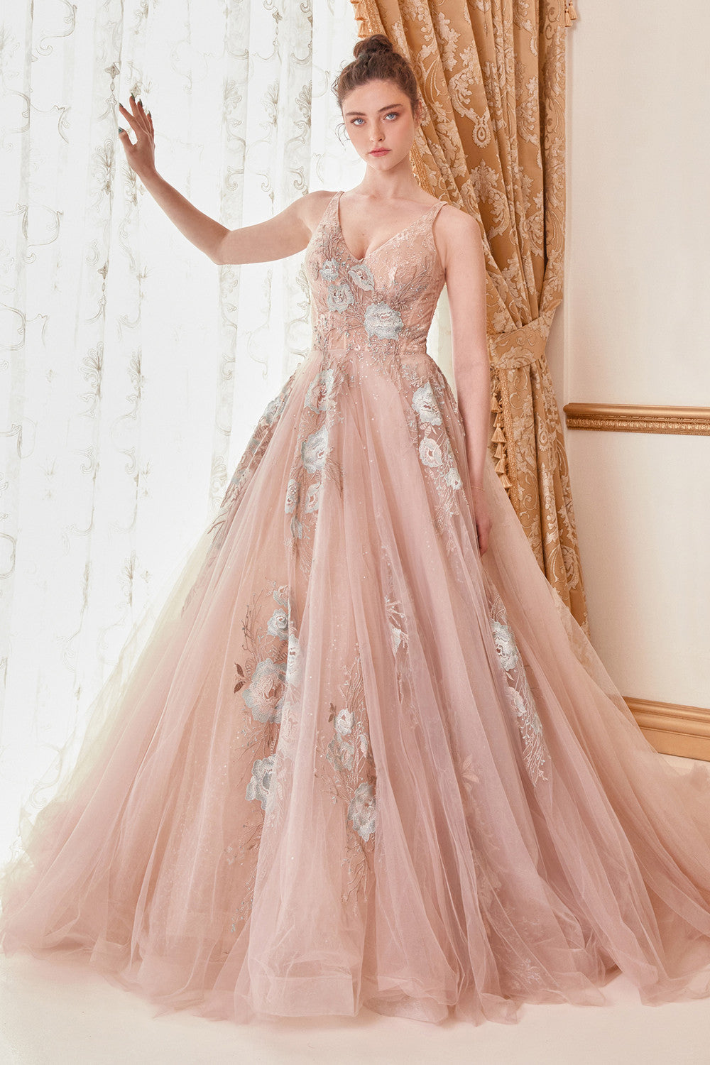 Prom Dresses Sleeveless Long A-Line Prom Dress Blush