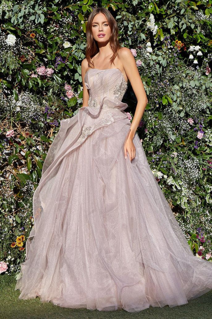 Andrea & Leo A1021 Strapless Tulle Ball Gown Pale Mauve 3