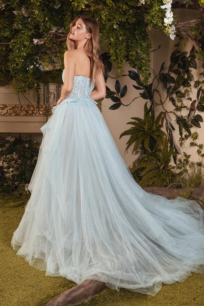 Andrea & Leo A1021 Strapless Tulle Ball Gown Blue 2
