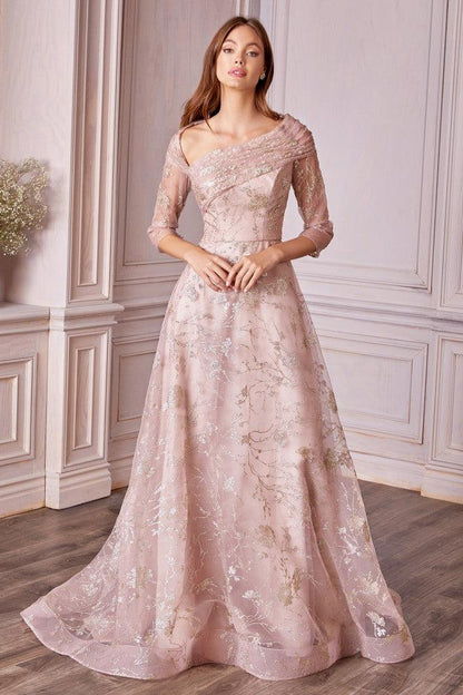Andrea & Leo A1030 Three Quarter Sleeve Mother of the Bride Gown Rose-Gold