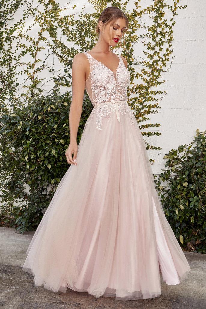 Andrea & Leo A1045 Sleeveless Lace Tulle Prom Gown