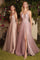 Andrea & Leo A1045 Sleeveless Lace Tulle Prom Gown  Nude-Mauve  Rosewood 