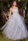 Andrea & Leo A1050 Strapless A Line Tulle Ball Gown Blue 1