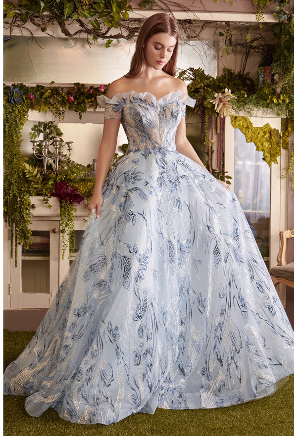Andrea & Leo A1059 Off Shoulder Long A-line Prom Gown