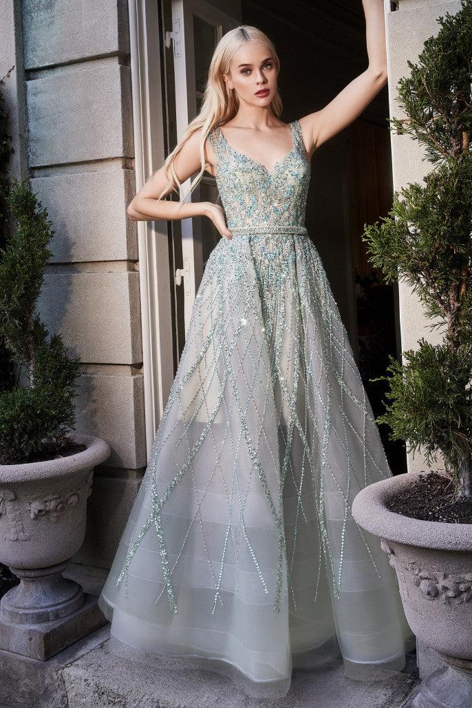 Andrea & Leo A1091 Long Formal Sleeveless Beaded Prom Gown