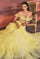 Andrea & Leo A1150 Strapless Ruffle Tulle Gown Yellow