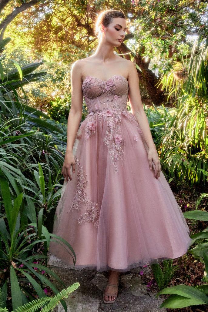 Andrea & Leo A1195 Strapless A Line Cocktail Dress