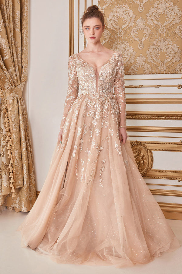 Andrea & Leo A1215 Formal Long Sleeve A-Line Dress
