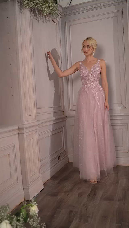 Cinderella Divine CD0181 Sleeveless Tulle Long A Line Prom Dress