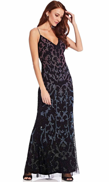 Adrianna Papell Formal Beaded Long Dress AP1E206840 - The Dress Outlet