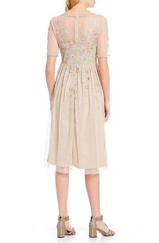 Adrianna Papell  Knee Length Beaded Dress AP1E205374 - The Dress Outlet