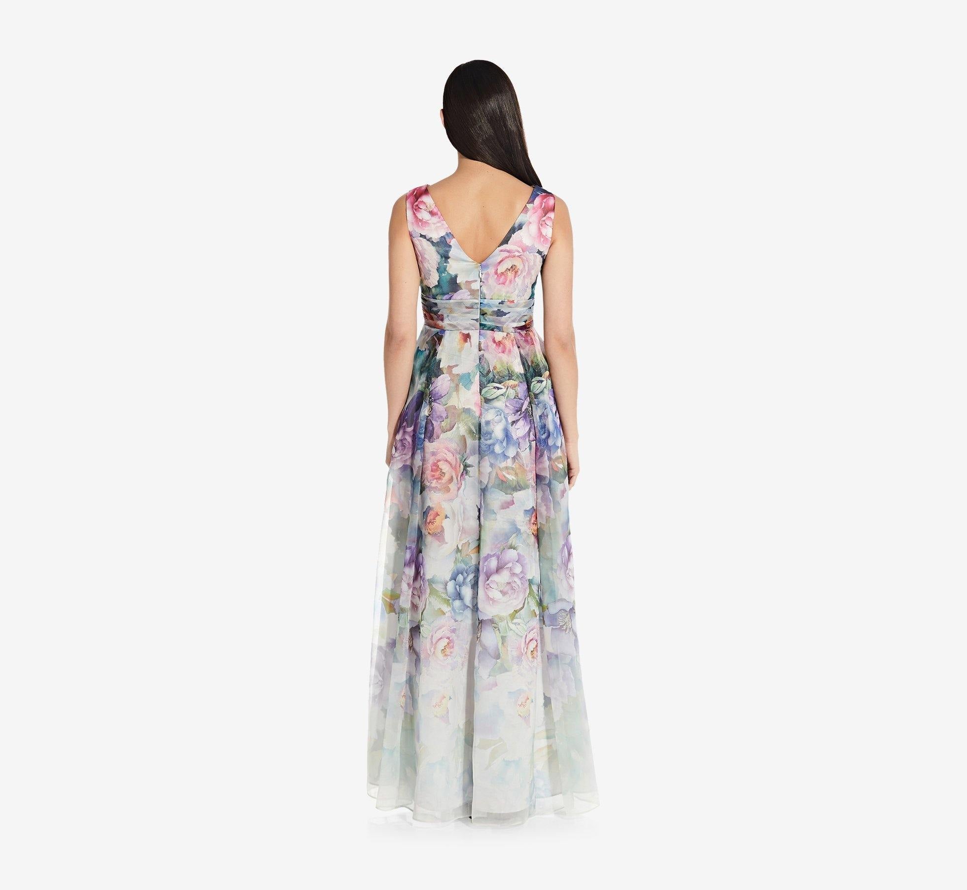 Adrianna Papell Long Formal Floral Dress AP1E207699 - The Dress Outlet