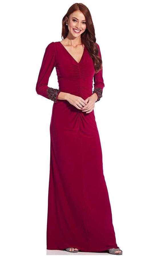 Adrianna Papell Long Sleeve Beaded Dress AP1E207011 - The Dress Outlet