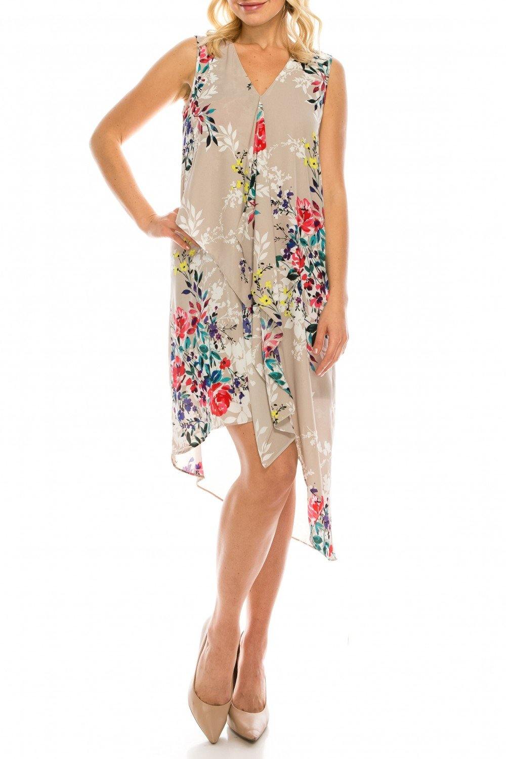 Adrianna Papell AP1D102209 Multi Floral Printed Layered Dress | The Dress Outlet Adrianna Papell AP1D102209 Multi Floral Printed Layered Dress | The Dress Outlet