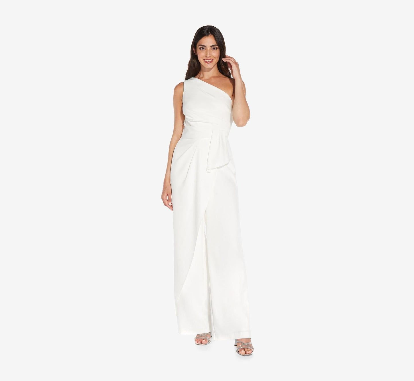 Adrianna Papell One Shoulder Jumpsuit AP1E208965 - The Dress Outlet