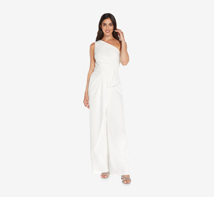 Adrianna Papell One Shoulder Jumpsuit AP1E208965 - The Dress Outlet