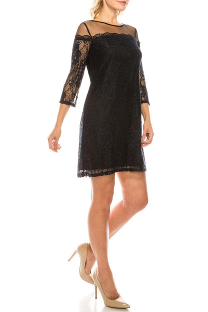 Adrianna Papell Short Cocktail Lace Dress AP1D100545 - The Dress Outlet