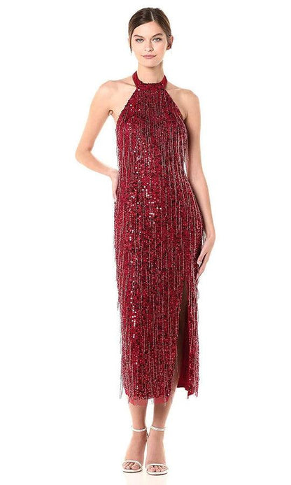 Adrianna Papell Short Halter Sequins Gown AP1E206152 - The Dress Outlet