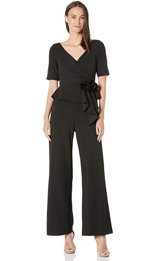 BLACK Adrianna Papell AP1E205587 Short Sleeve Jumpsuit for $183.99 ...
