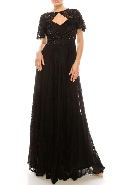 Aidan Mattox Long Formal Beaded Dress MD1E204601 - The Dress Outlet