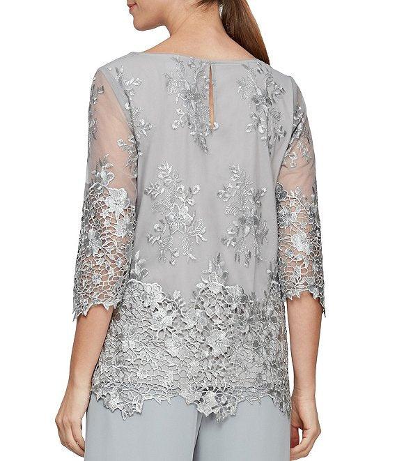Alex Evenings AE83171248 3/4 Sleeve Formal Blouse
