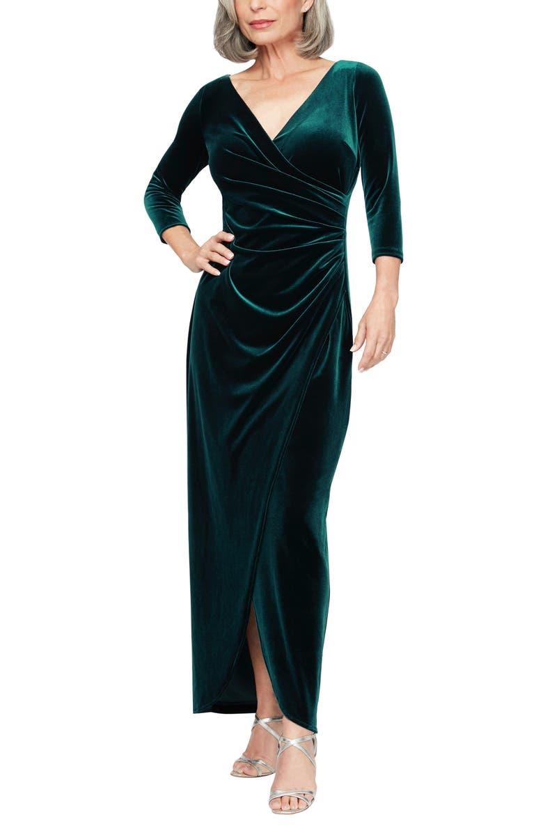 Alex Evenings Long Formal Velvet Dress 81918583 - The Dress Outlet