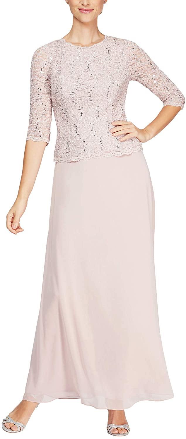 Alex Evenings Long Mother of the Bride Dress 212318 - The Dress Outlet