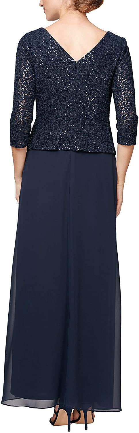 Alex Evenings Long Mother of the Bride Dress 81122285 - The Dress Outlet