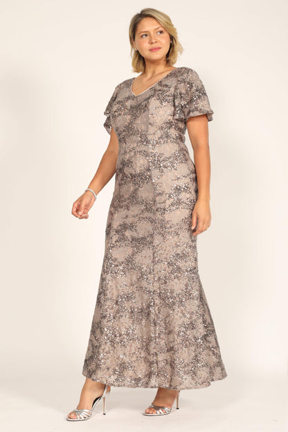 Alex Evenings Long Mother of the Bride Dress 81122384 - The Dress Outlet