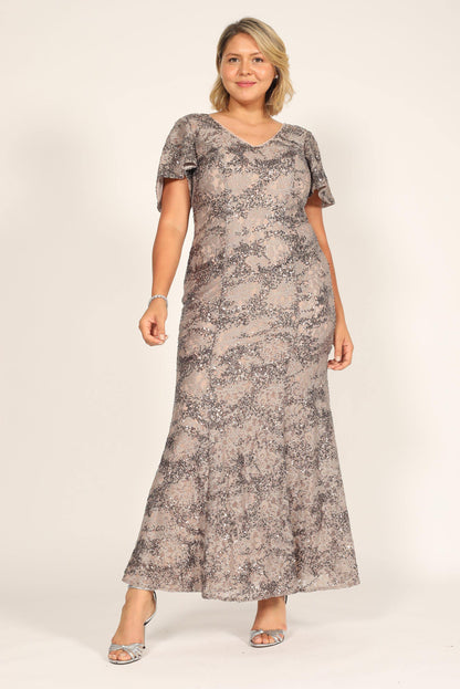 Alex Evenings Long Mother of the Bride Dress 81122384 - The Dress Outlet