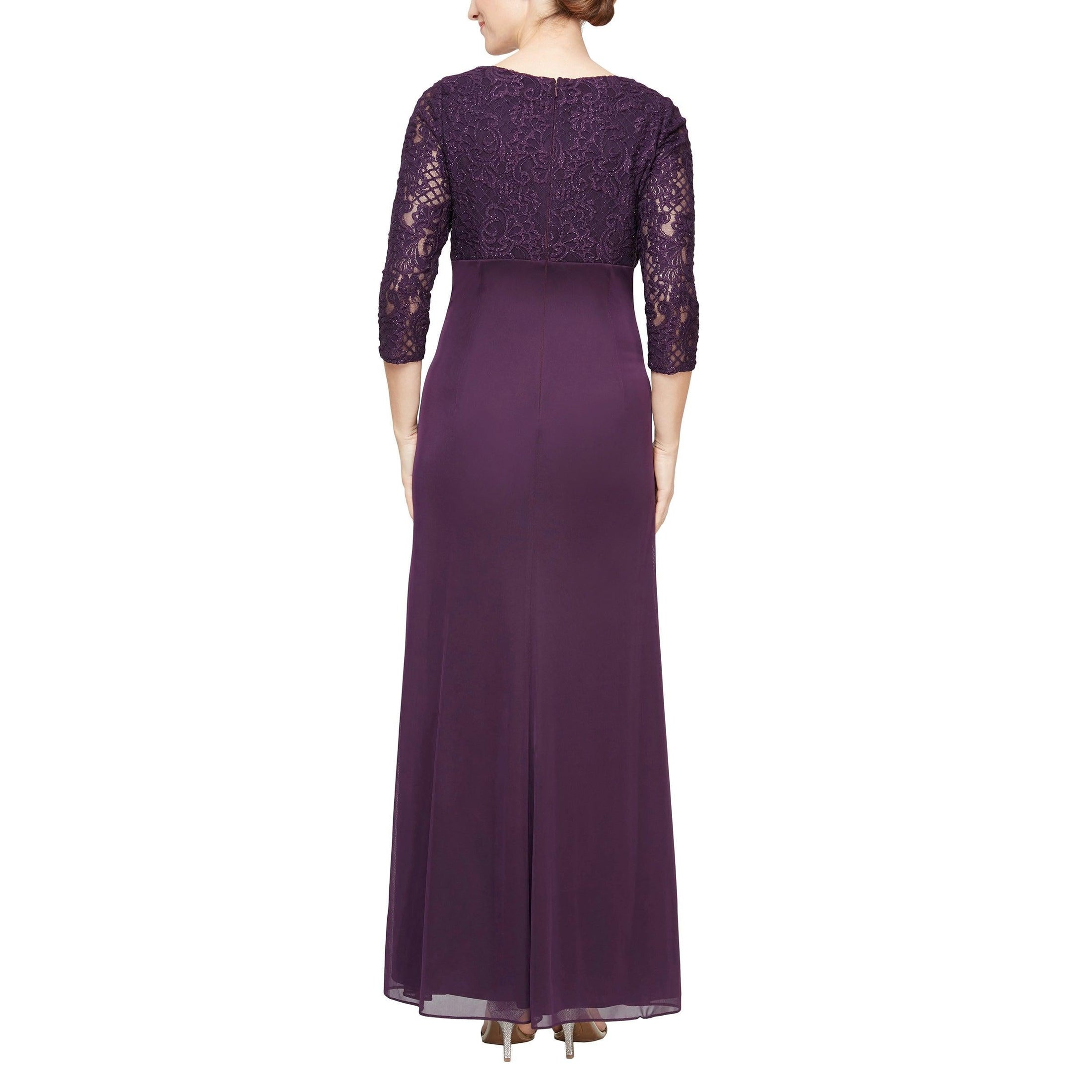 Eggplant Alex Evenings AE81122469 Long Mother of the Bride Dress for