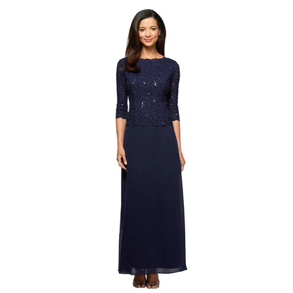 Alex Evenings Long Plus Size Chiffon Dress Sale - The Dress Outlet