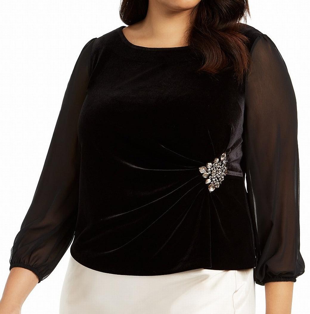 Alex Evenings Long Sleeve Blouse 8491823 - The Dress Outlet
