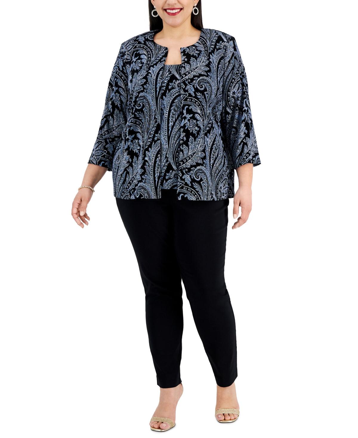 Alex Evenings AE84211579 Long Sleeve Printed Twinset