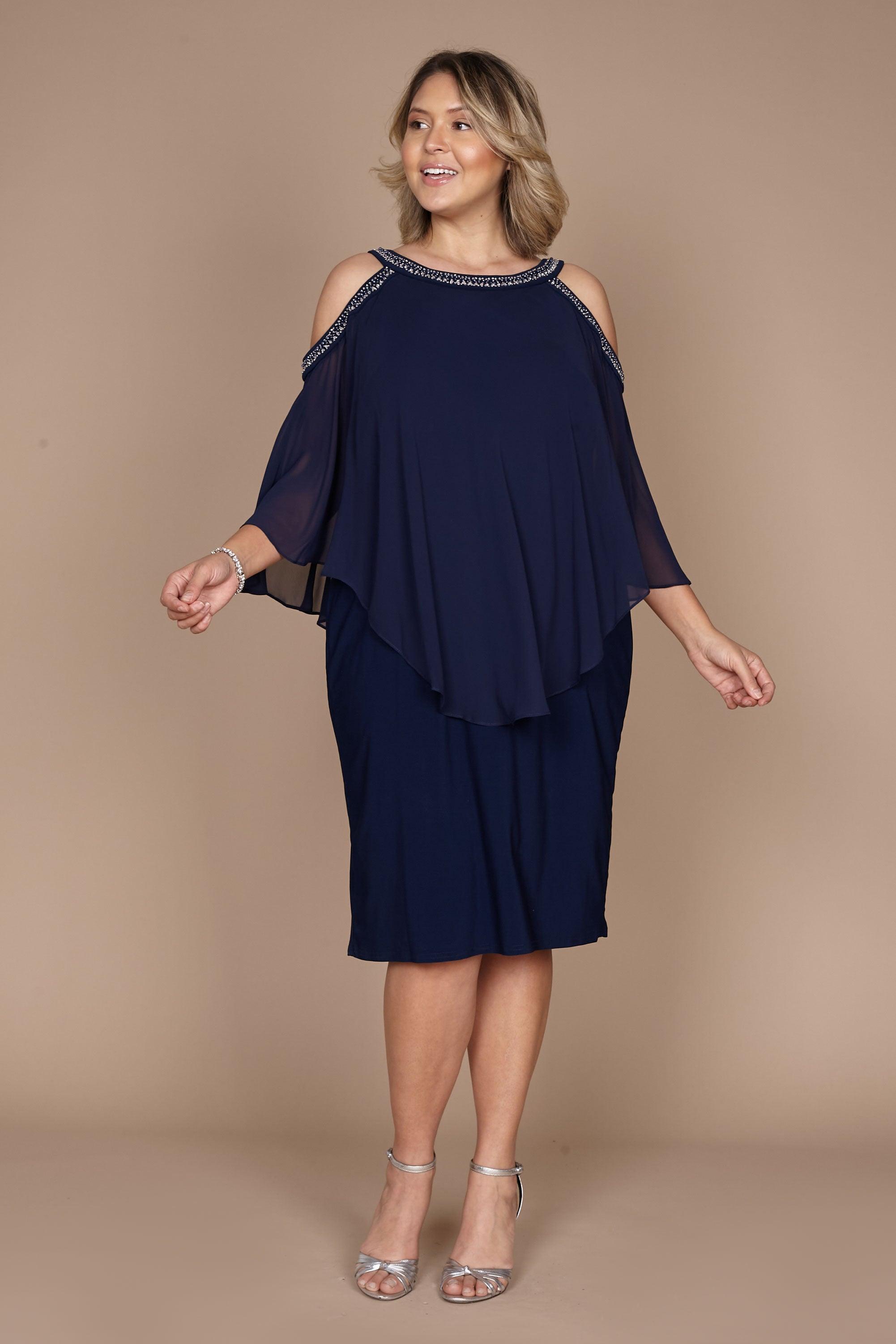 Navy Alex Evenings AE4351340 Plus Size Cocktail Dress